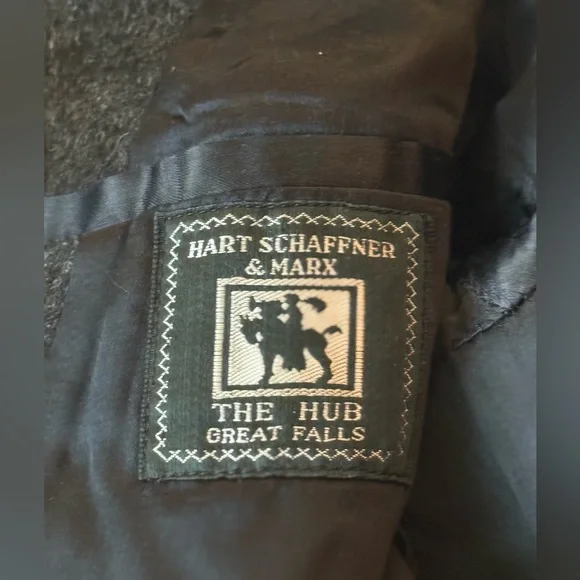 Vintage Hart Schaffner & Marx Overcoat Charcoal Gray USA Made - Picture 8 of 8